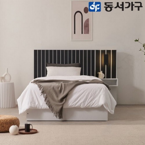 동서가구 피츠 모리스 수납 침대 SS+협탁 (55TCL텍스독립)_이미지