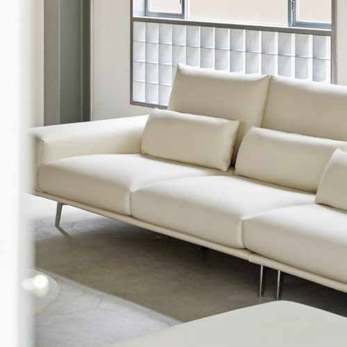 에싸 키보 스윙기능 베티버 천연가죽 소파 4인용 (스툴포함)_이미지