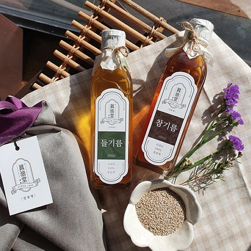 진유당 국내산 선물세트 참기름 200ml+들기름 200ml