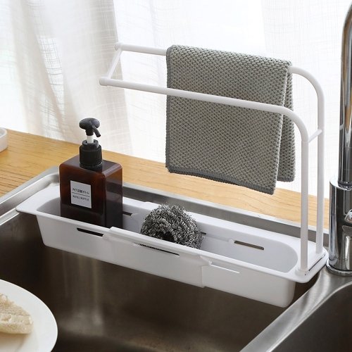 폭조절 행주걸이 일체형 수세미선반