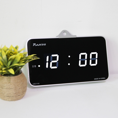 바이오메이트 하이아트 무소음 LED 디지털 벽시계 HYD-314W 시분/탁상겸용