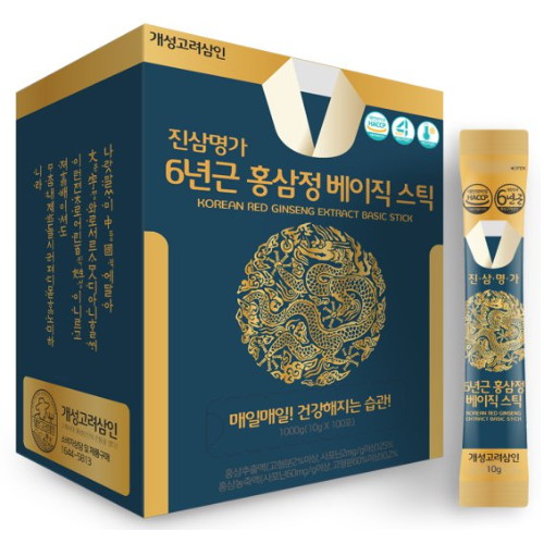 개성고려삼인 진삼명가 6년근 홍삼정 베이직 스틱 10g 100포 (2개)_이미지