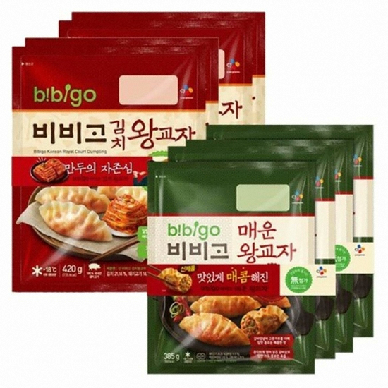 CJ제일제당 비비고 김치 왕교자 420g x 4개+매운 왕교자 385g x 4개 (1개)