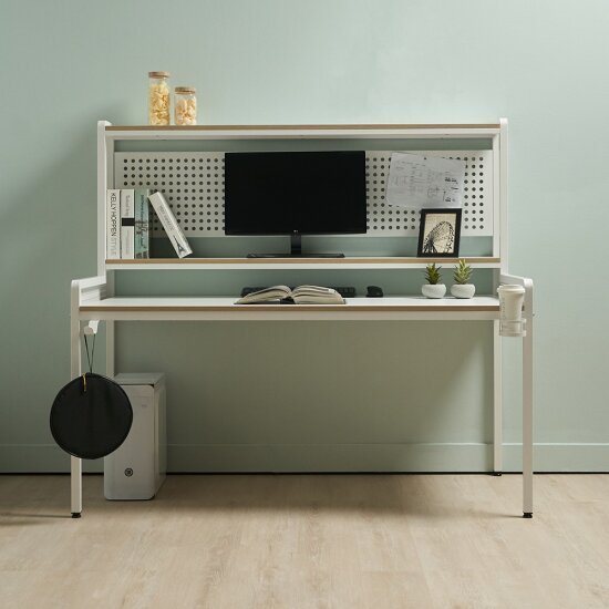  에보니아 브베 타공형 철제 책상 [1560x750]