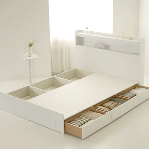 동서가구 에디프 LED조명 수납 침대 Q (독립스프링)_이미지