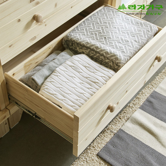 라자가구 오브 수 원목 옷장세트 2단서랍형 (120cm)_이미지