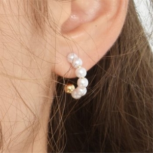 하스  Ring pearl earrings_HB024
