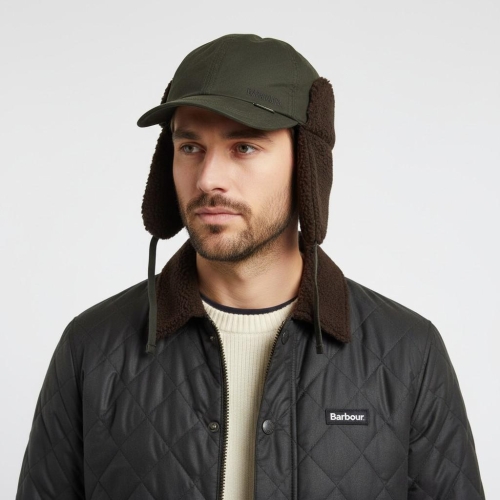 바버 X BARACUTA WAXED TRAPPER HAT MHA0871 OL99 X 바라쿠타 트래퍼 모자_이미지