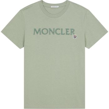 몽클레르 로고 자수 티셔츠 세이지 그린 126862520