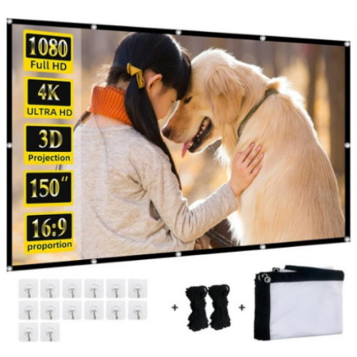 VEIDADZ 와이드 가정용 백색 빔프로젝터 스크린 해외구매 (84인치)_이미지