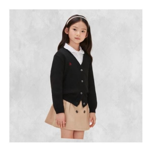 빈폴키즈 울 플레인형 자카드 베이직 가디건카디건 블랙 BI485AUE25 219832 FE4309757-E2B_이미지