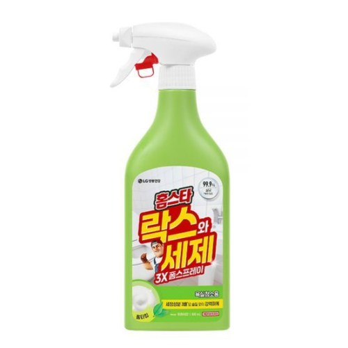 LG생활건강 홈스타 락스와 세제 스프레이 후레쉬향 500ml (4개)