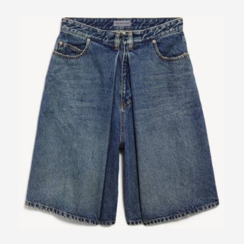 발렌시아가 파이브 포켓 폴디드 와이드 쇼츠 872201TUW58 4129_이미지