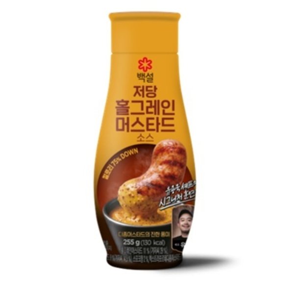 CJ제일제당 백설 저당 홀그레인 머스타드 소스 255g (1개)
