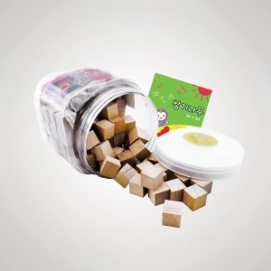 가베가족 KS0124 큰솔2cm원목쌓기나무 100PCS+케이스+미니북_이미지