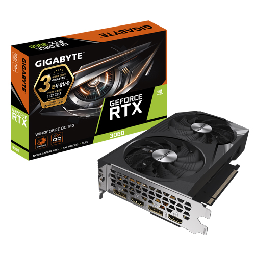 GIGABYTE 지포스 RTX 3060 WINDFORCE OC D6 12GB 제이씨현