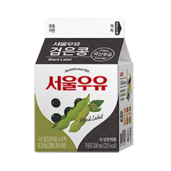 서울우유 검은콩 블랙라벨 우유 300ml (3개)_이미지