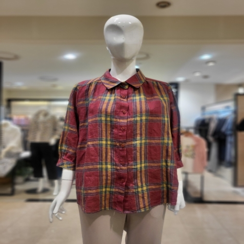 메지스 체크 마남방 XB0WD01BL0_이미지