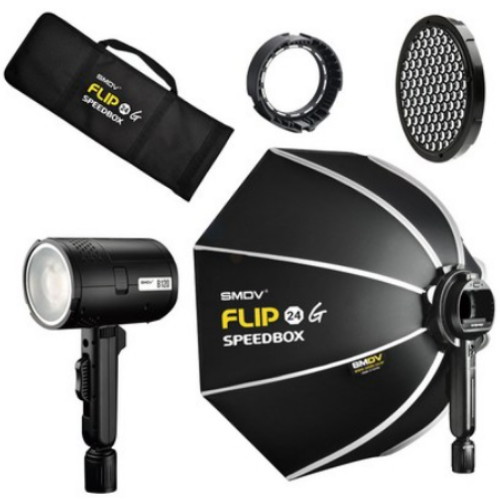 SMDV B120 HSS 스트로보 + 스피드박스 플립 32G 세트 스피드라이트용