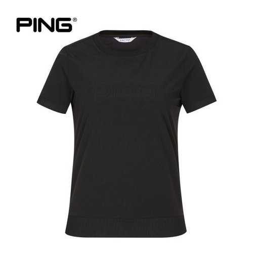 핑 로고 엠보 반팔 티셔츠 121B2JP271_BK_이미지