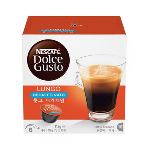 네슬레 네스카페 돌체구스토 룽고 디카페인 캡슐커피 16캡슐 (6팩)