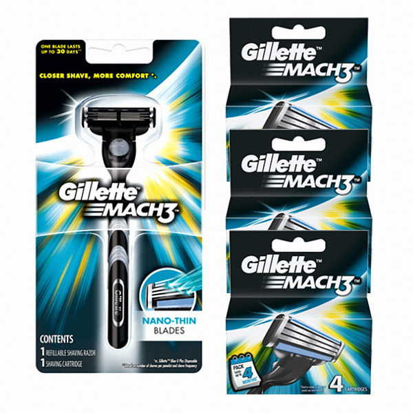 질레트 마하3 + 면도날 (면도기1개+날12개)_이미지