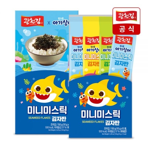 광천김 핑크퐁 아기상어 미니미스틱 김자반 150g (2개)_이미지