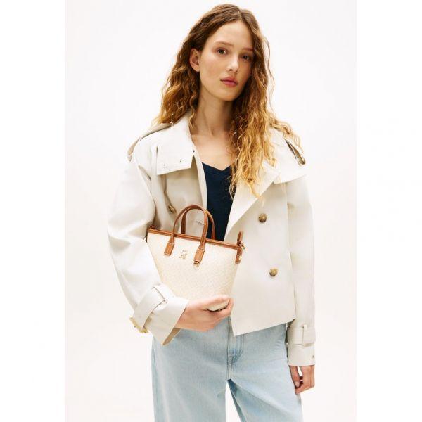 타미힐피거 토미 힐피거 모노플레이 미니 토트백 핸드백 베이지 7499219