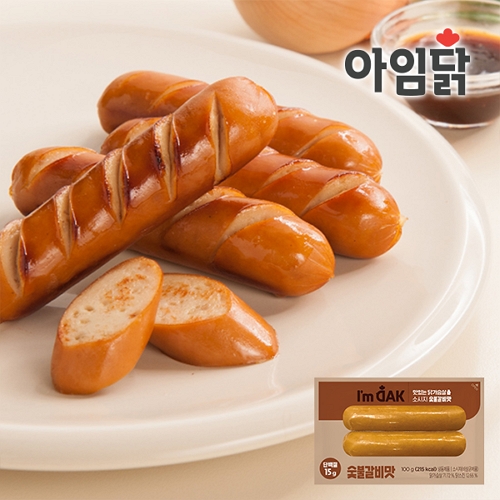 와이즈유엑스글로벌 아임닭 맛있는 닭가슴살 소시지 숯불갈비맛 100g (4개)_이미지