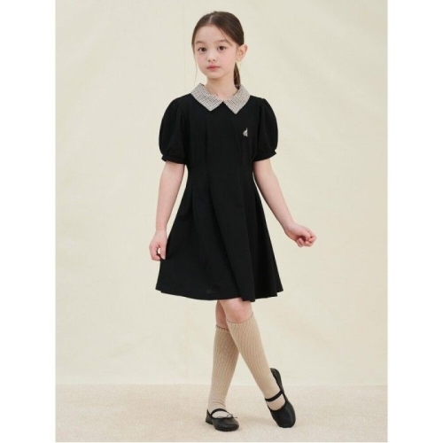 삼성물산 빈폴 KIDS 체크 칼라 포인트 저지 원피스 블랙 BI5471G915