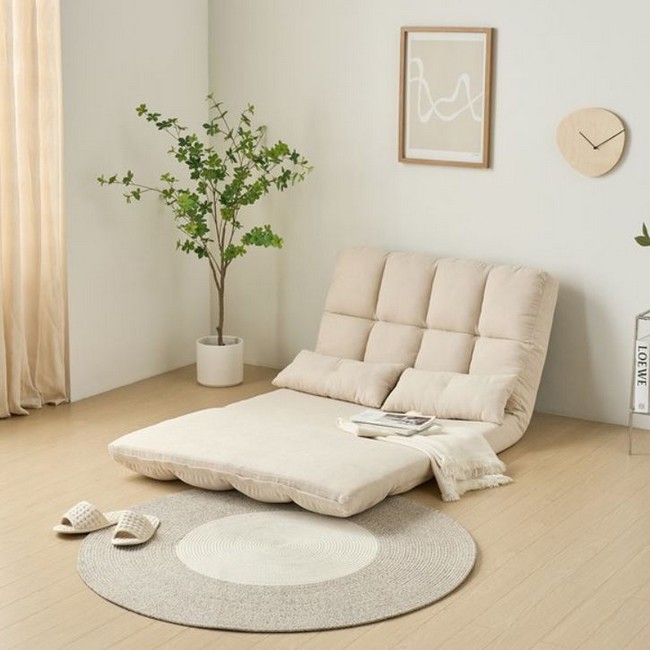 수오 구름 접이식 패브릭 소파베드 1인용