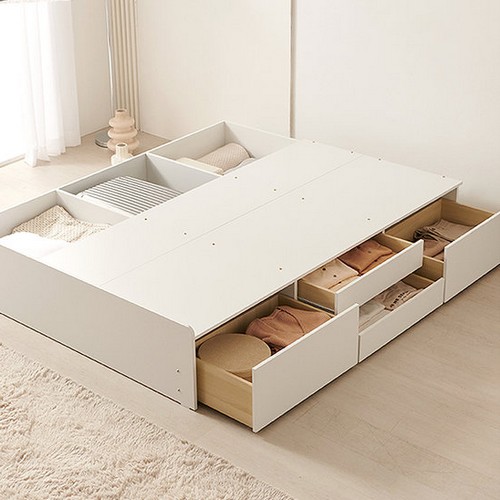 에넥스 로제 LED 4단서랍 침대 Q (한봉합7존독립)_이미지