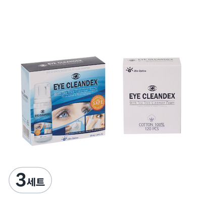 바이오옵틱스 아이클린덱스 50ml + 화장솜 120매 (3세트)