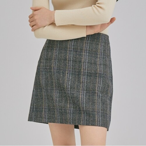 체크 A라인 미니스커트 WHAT13G RE MIWWHAC1QG