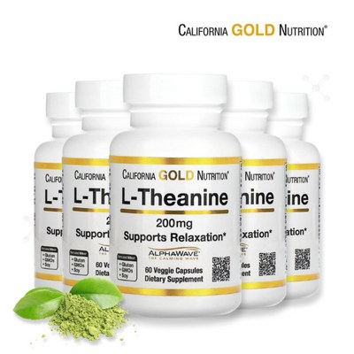 캘리포니아골드뉴트리션 알파웨이브 함유 L-테아닌 200mg 60캡슐 (5개)_이미지