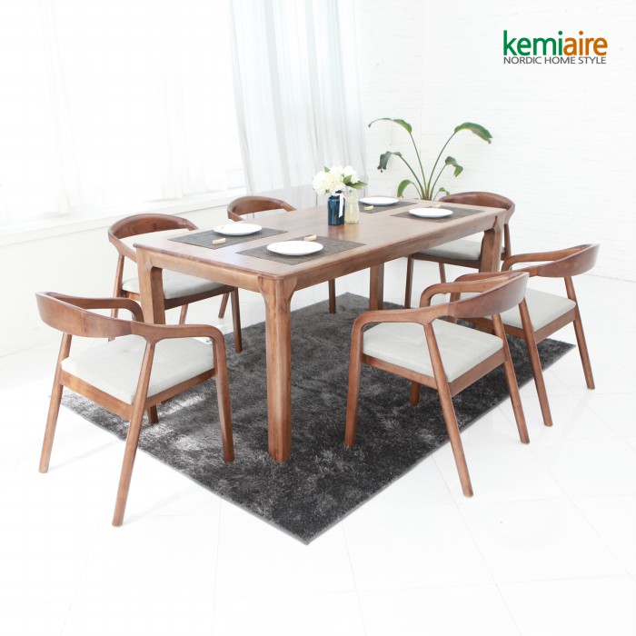 케미에르  티모르 원목 식탁 1800 (의자6개)