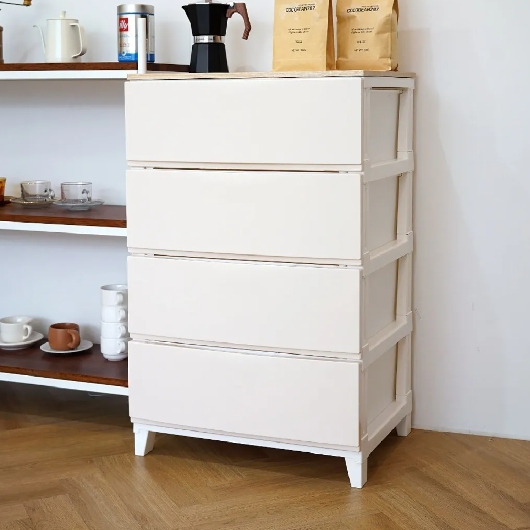 보노하우스 세라비 우드상판 와이드형 4단 서랍장_이미지