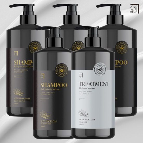 살림백서 흑곡 샴푸 1000ml 4개+트리트먼트 1000ml 5종세트_이미지