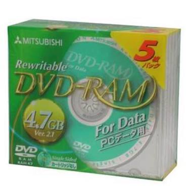 미쓰비시 미쯔비시 DVD-RAM 4.7GB 2x 쥬얼 5장_이미지