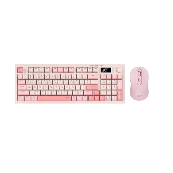 지클릭커 OFFICEPRO WMK90 사일런스 M 94 무선 키보드 마우스 세트 (Coral)