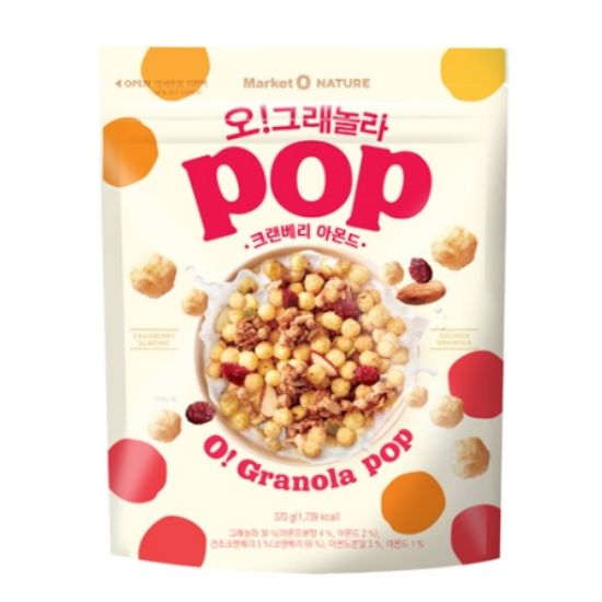오리온 마켓오 오! 그래놀라팝 크랜베리아몬드 370g (2개)_이미지