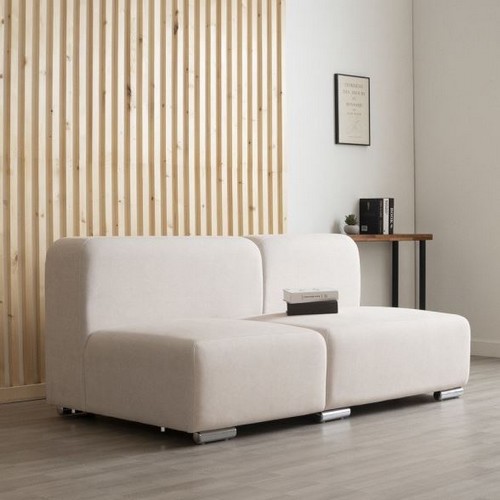 에보니아 텐더 모듈 기본형 아쿠아스웨이드텍스 패브릭 소파 3인용 (스툴포함)_이미지