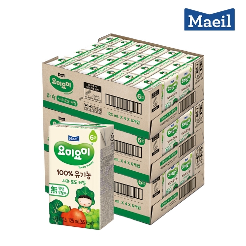 매일유업 요미요미 유기농주스 사과포도케일 125ml (72개)_이미지