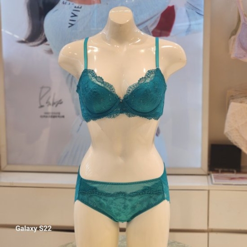 르페 비비안 꾸뜨 치자수 부직포브라와레이스팬티 BR980A-BP980A_이미지