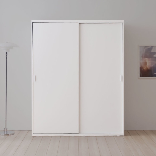 라자가구 위드 뉴빅 화이트 행거형 슬라이딩 옷장 1600_이미지