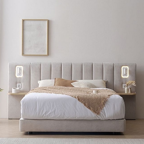 에몬스홈  피오르도 패브릭 호텔형 침대 K+협탁 (유로탑독립)