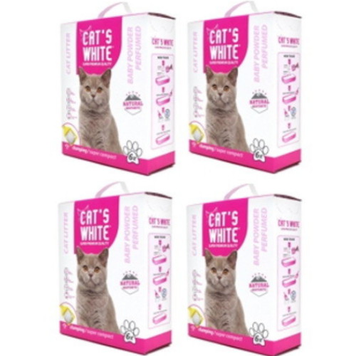 킷캣 캣츠화이트 미세입자 고양이모래 베이비파우더향 6L