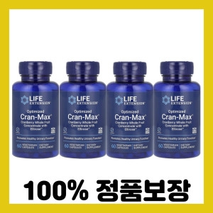 라이프익스텐션 Optimized Cran-Max 크렌베리 홀프루트 컨센트레이트 with Ellirose 60캡슐 (4개)