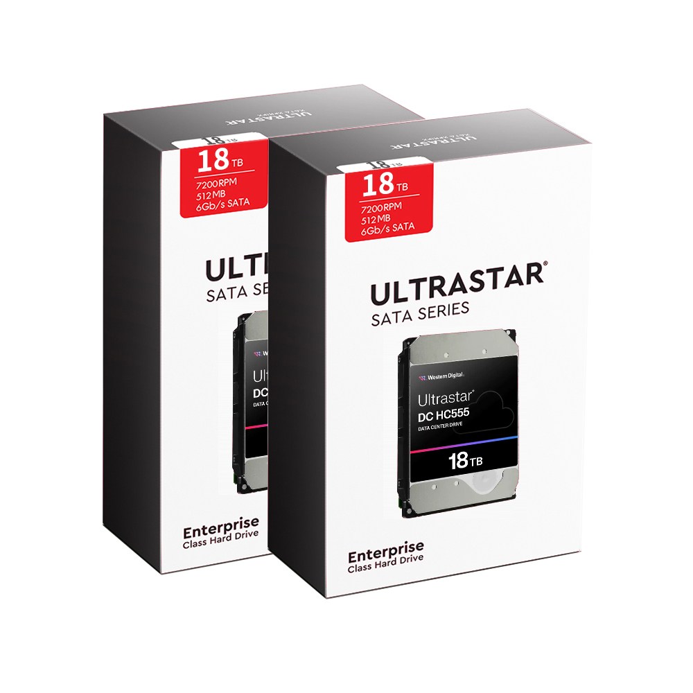 Western Digital Ultrastar DC HC555 박스 패키지 7200/512M WUH722018CLE6L4 (2x18TB)_이미지