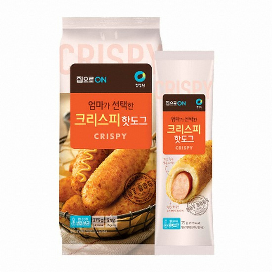 대상 청정원 집으로ON 엄마가 선택한 크리스피 핫도그 5개입 375g (5개)_이미지